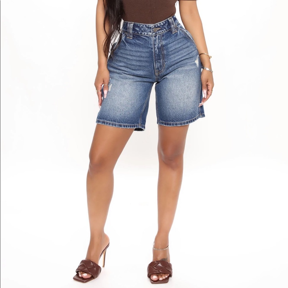 FN Carpenter High Waisted Denim Shorts